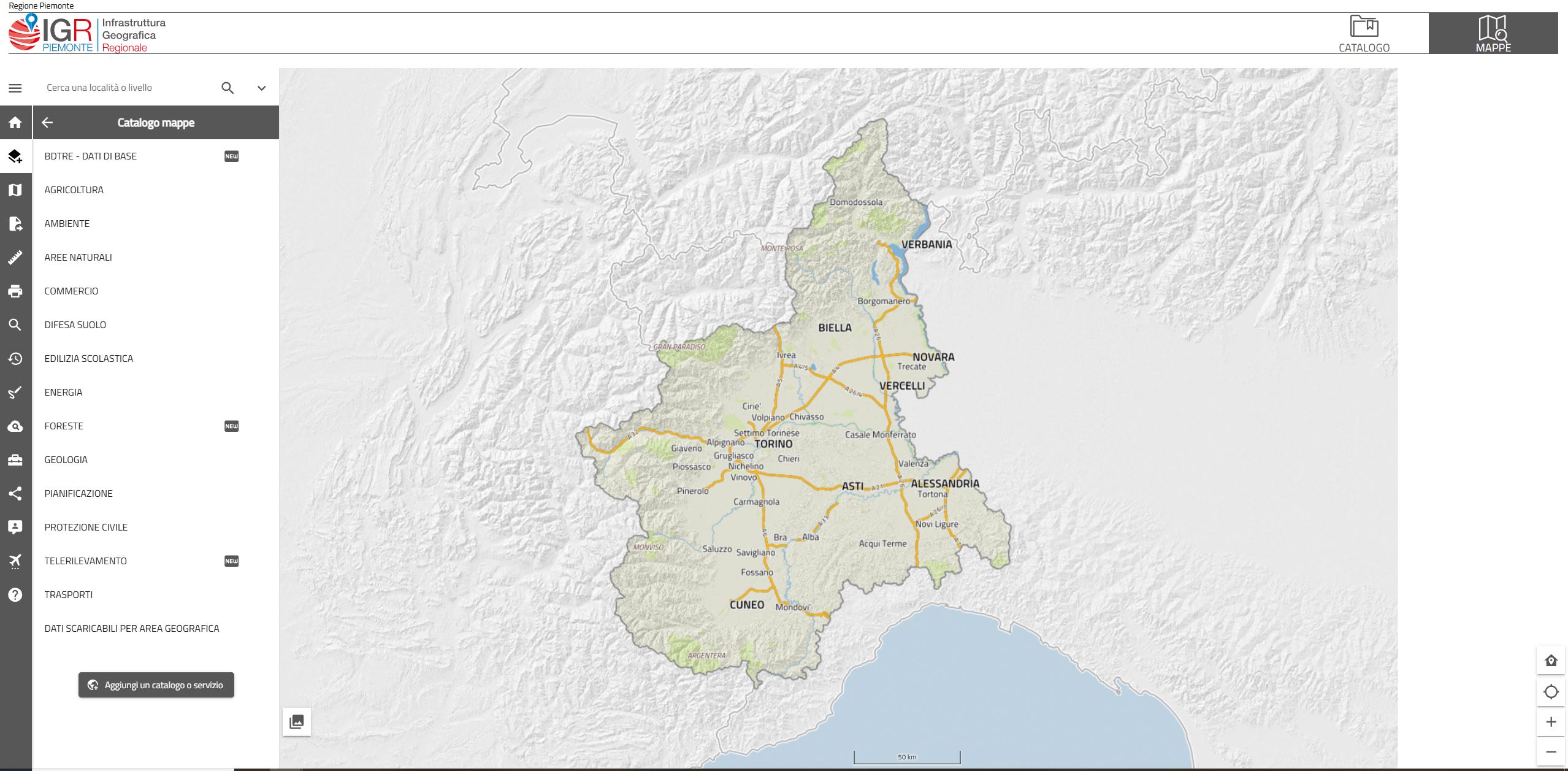 visualizzatore catalogo mappe