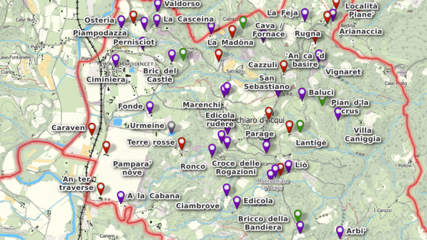 mappa dei toponimi