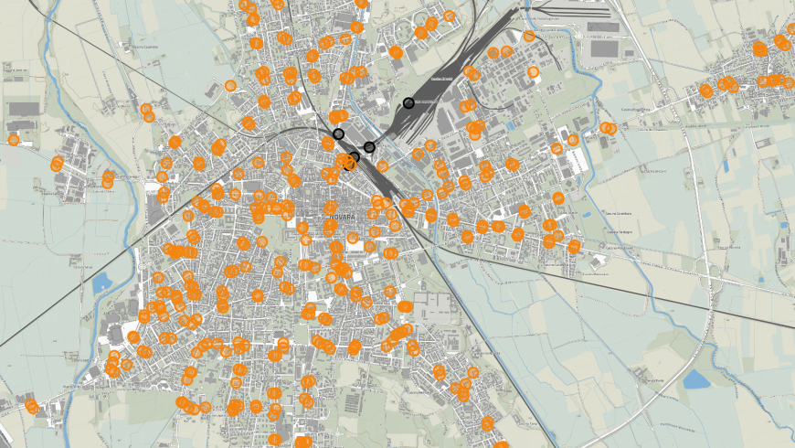 Mappa fermate trasporto pubblico locale