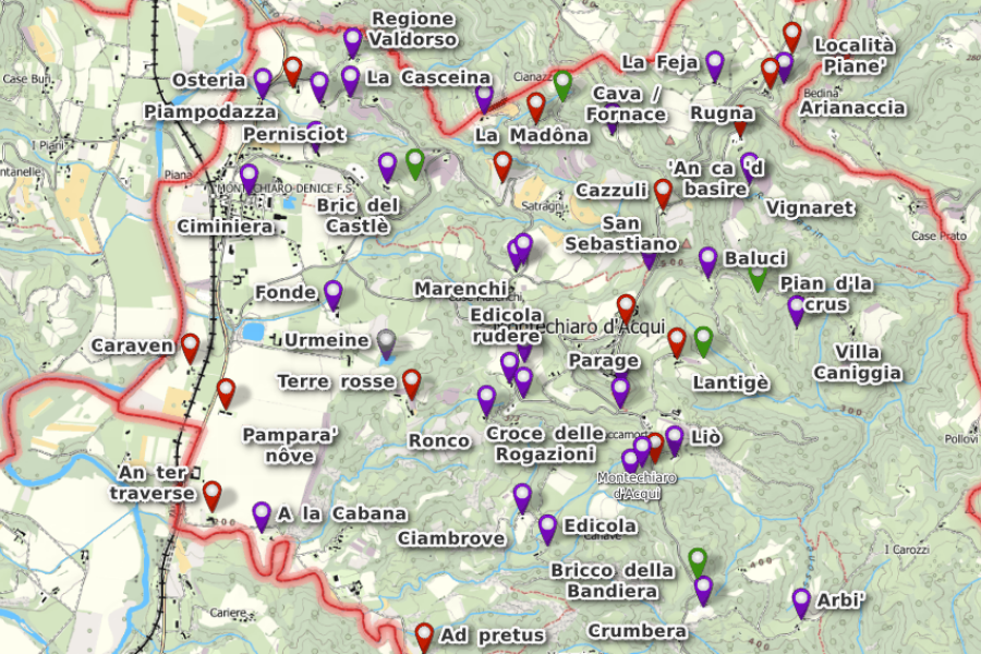 mappa dei toponimi